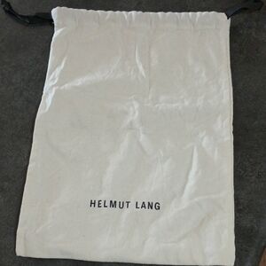 Helmut Lang Cream Drawstring Dust Bag with Black Logo
